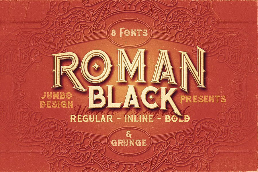 Roman Black - 8 Display Fonts Free Download