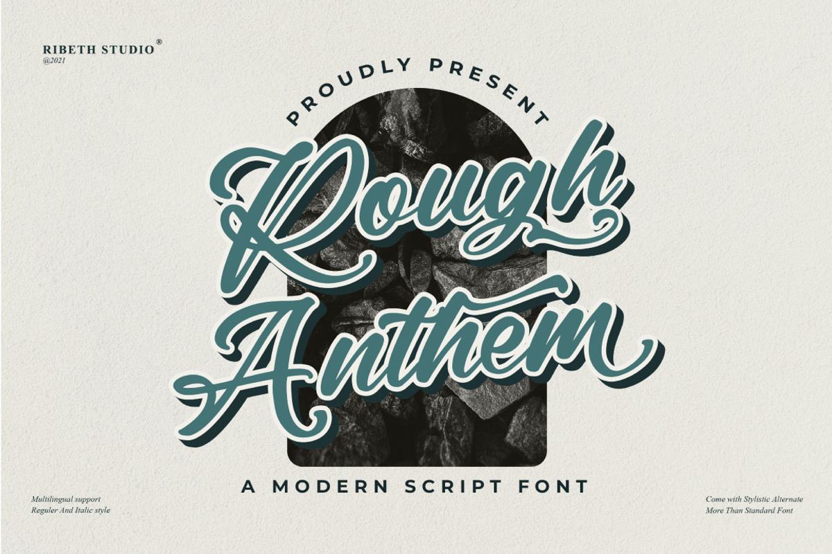 Rough Anthem - Modern Script Font Free Download Free Download