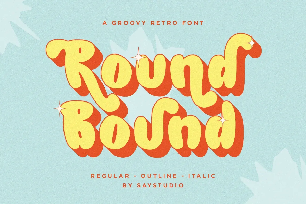 Round Bound - Groovy Retro Font Free Download Free Download