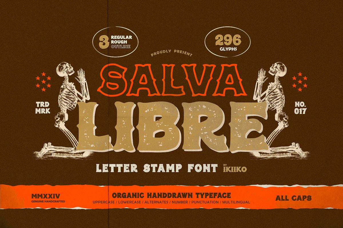 Salva Libre - Letter Stamp Font Free Download Free Download