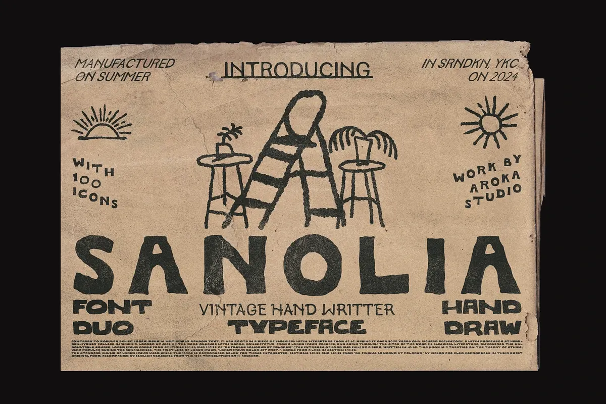 SANOLIA - HAND DRAW TYPEFACE Free Download Free Download