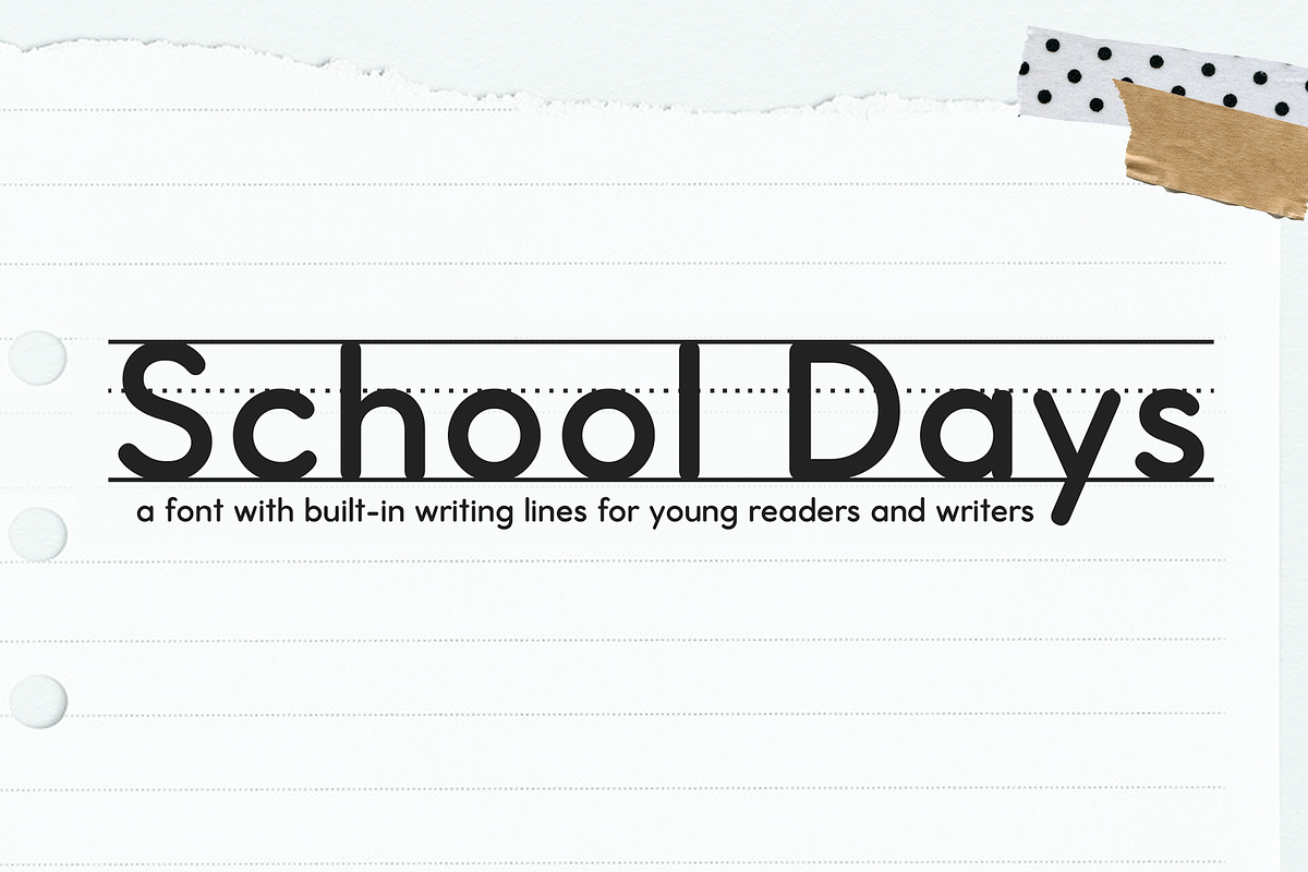 School Days | Handwriting Lines Font Free Download Free Download