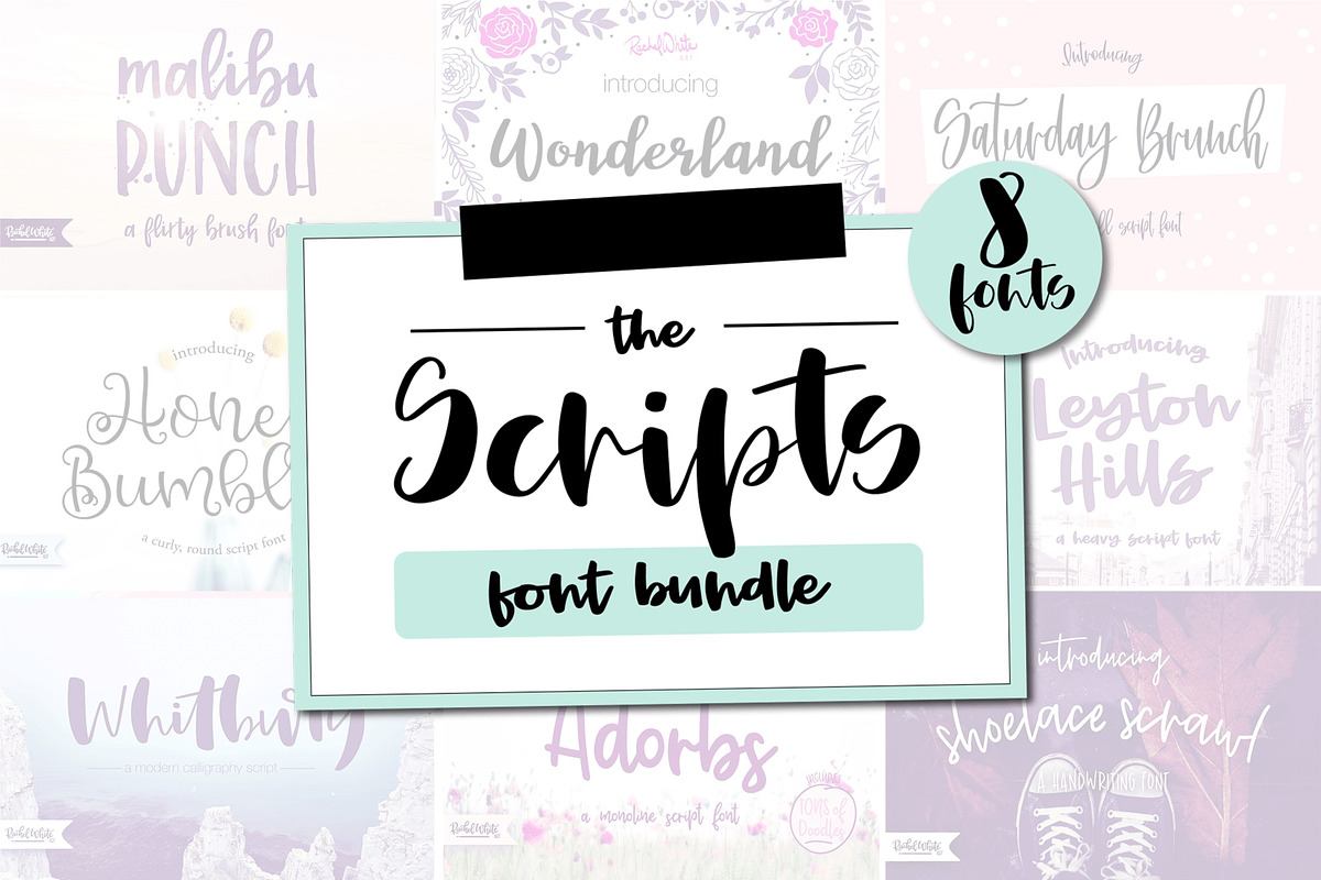 Scripts Font Bundle, 8 fonts Free Download Free Download