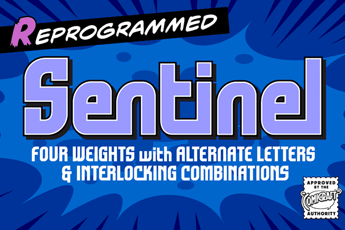 Sentinel - bold comic book logo font Free Download Free Download