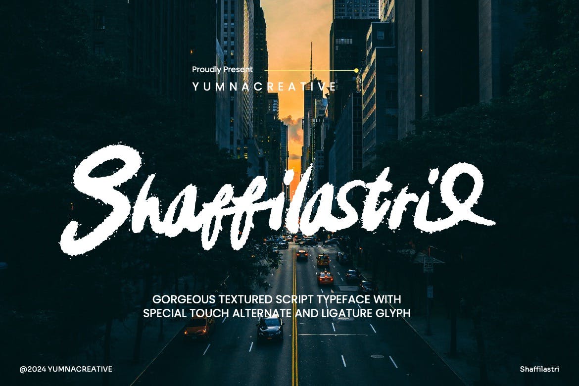 Shaffilastri - Textured Script Font Free Download