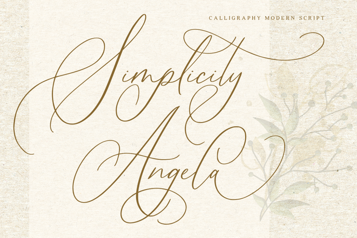 Simplicity Angela - Calligraphy Font Free Download Free Download