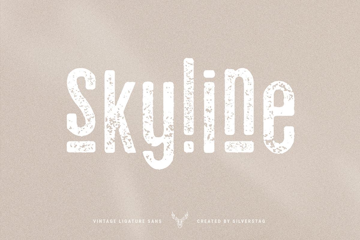 skyline - vintage ligature sans font Free Download Free Download