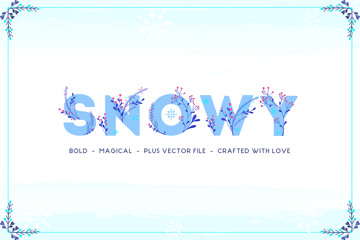 Snowy Floral Color Font Free Download