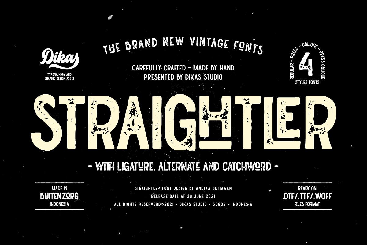 Straightler - 4 Fonts Styles Free Download Free Download