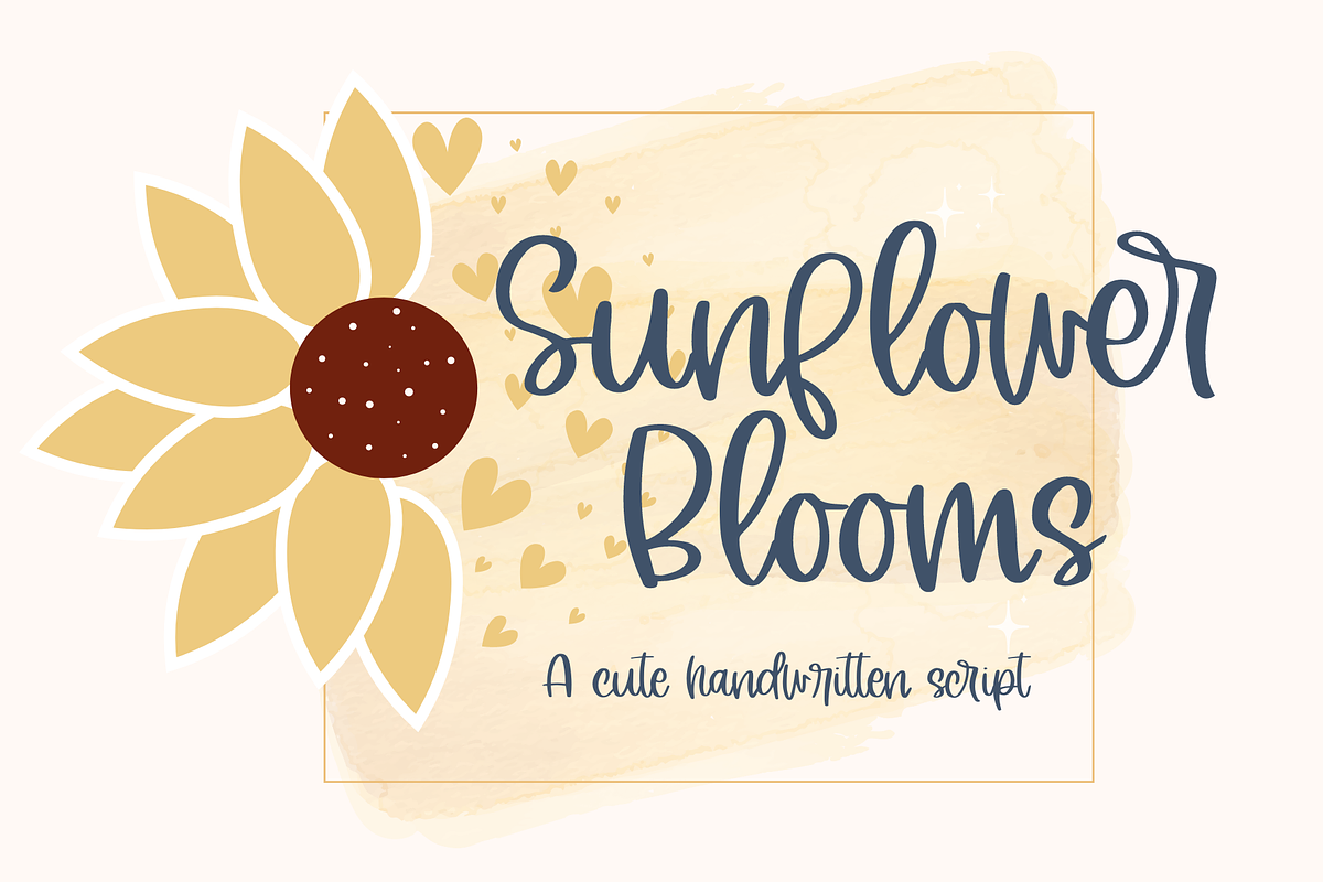 Sunflower Blooms, Handwritten Script Free Download Free Download