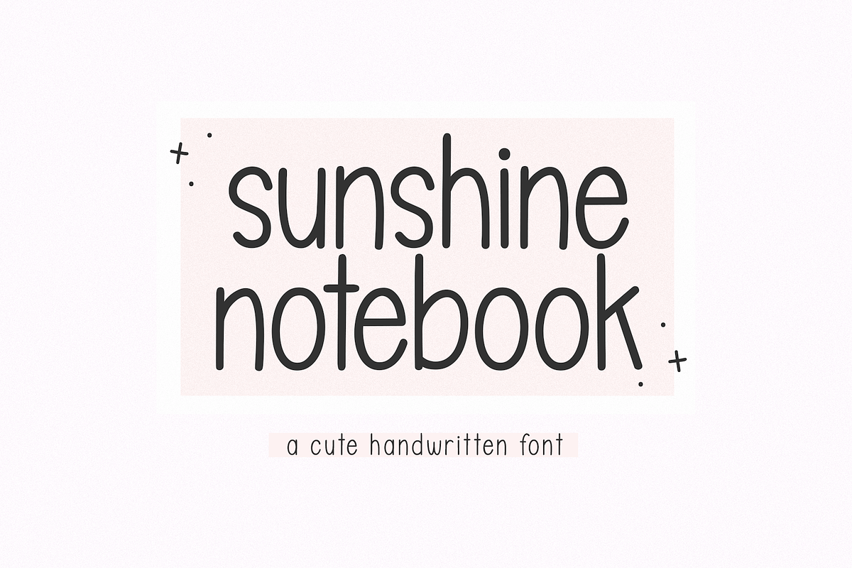 Sunshine Notebook | Cute Font Free Download Free Download