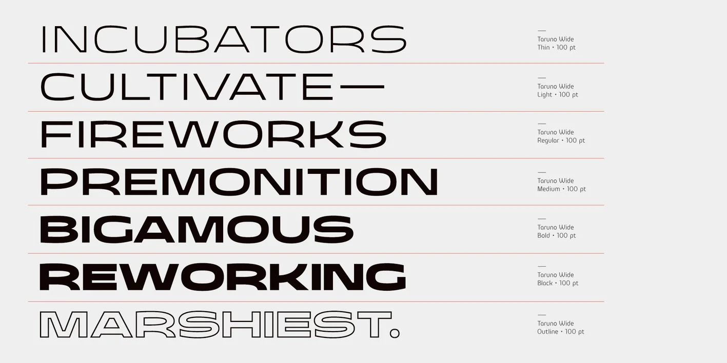 Taruno Wide Font