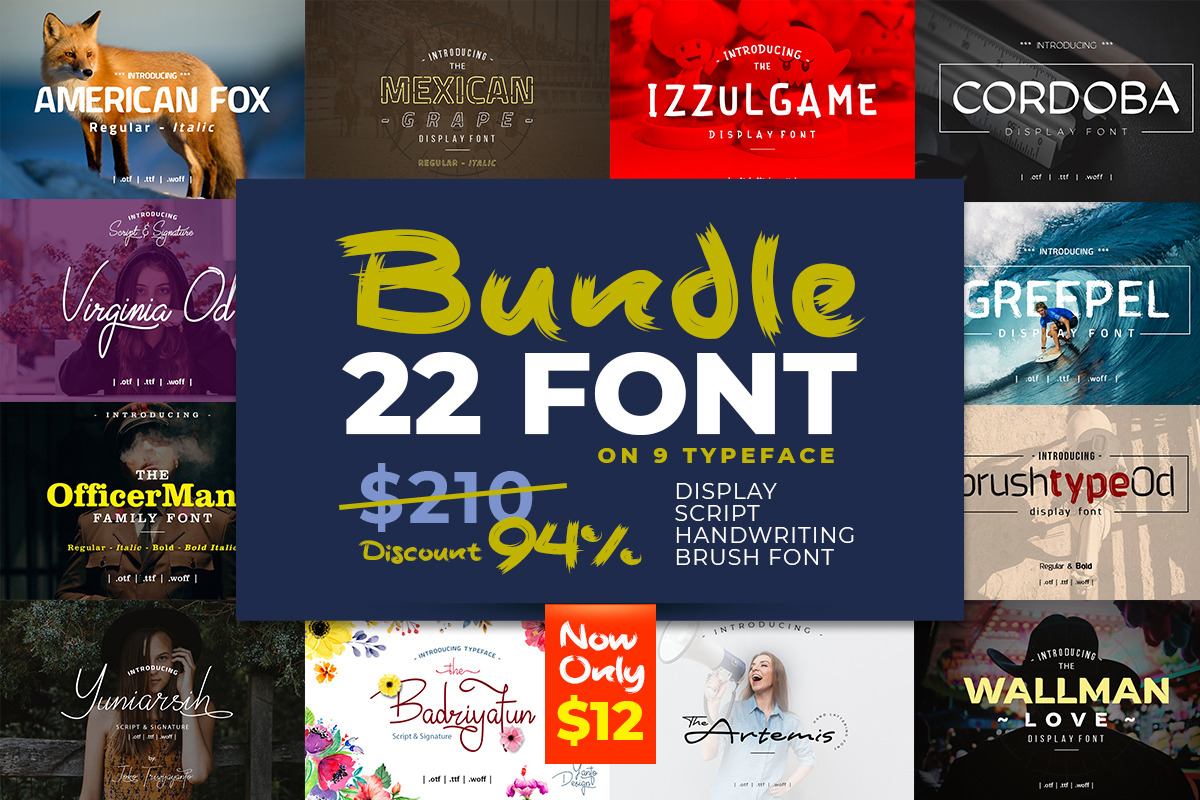 The 22 in 1 Wonderful Font Bundle Free Download Free Download