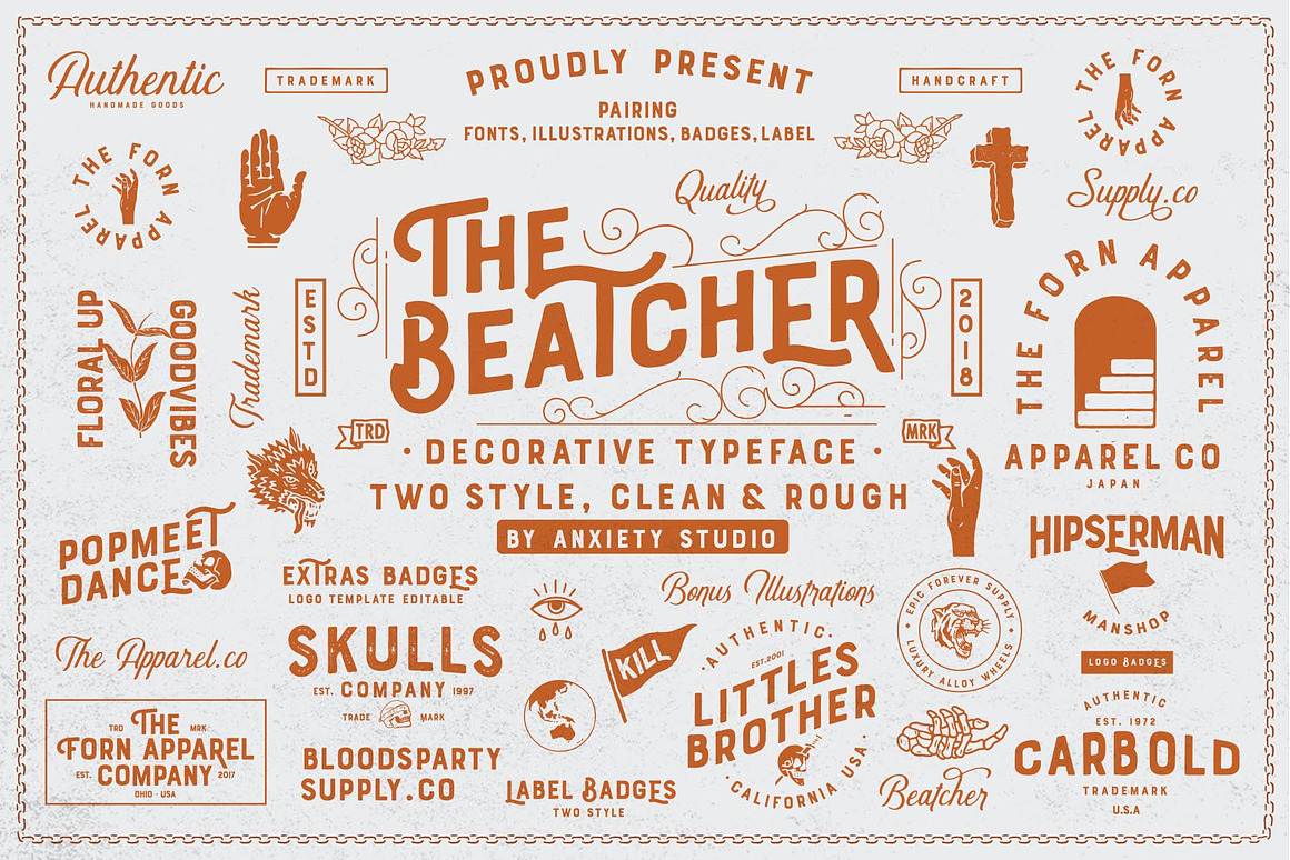 The Beatcher Typeface (Extras) Free Download