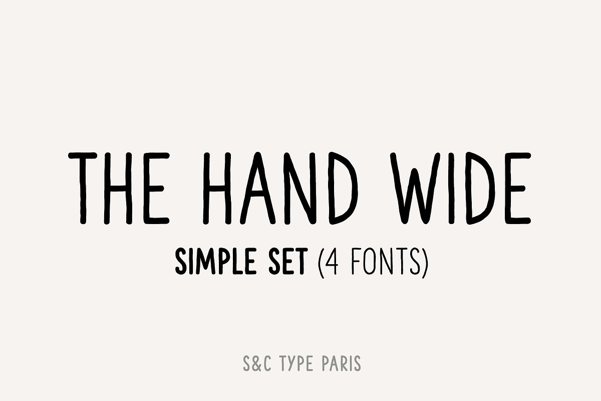 The Hand Wide Font Coll. (4 fonts) Free Download Free Download