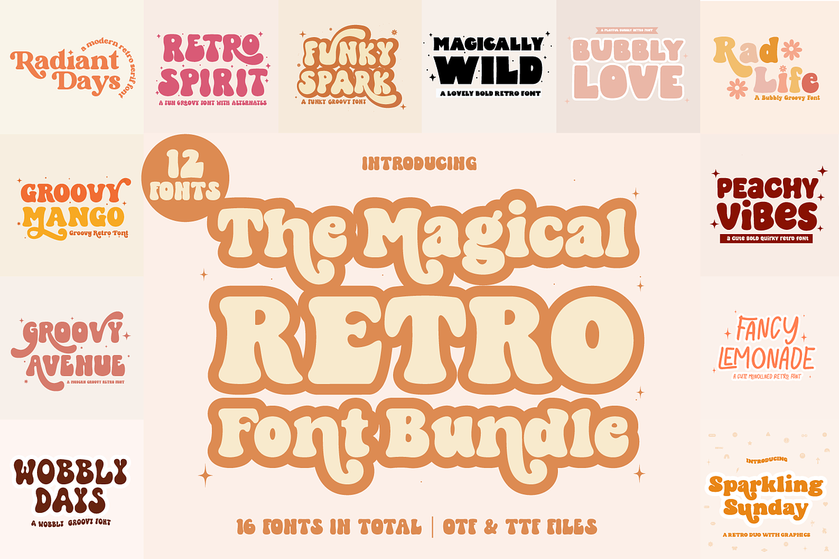 The Magical Retro Font Bundle Free Download Free Download