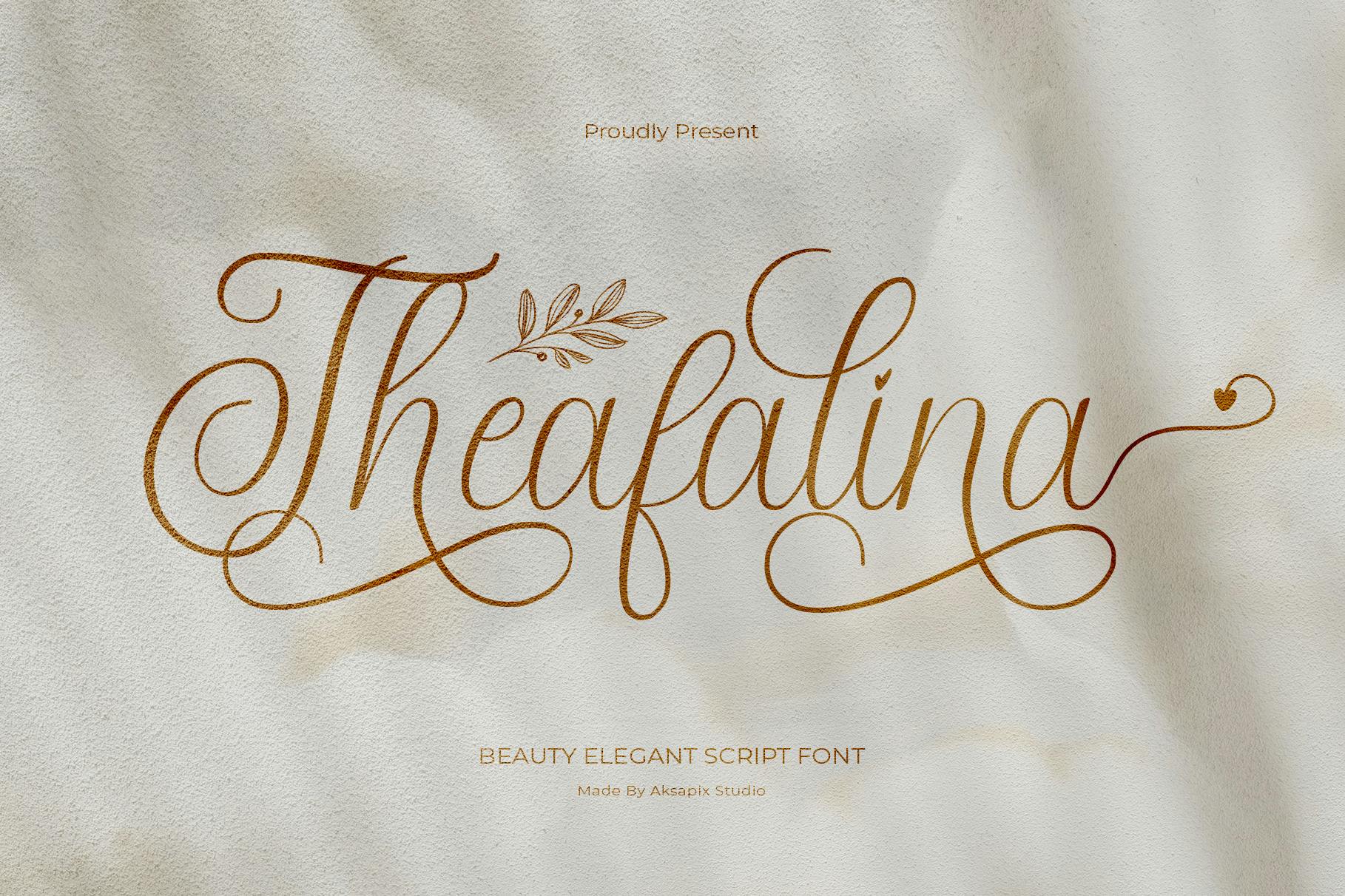 Theafalina - Beauty Elegant Script Font Free Download