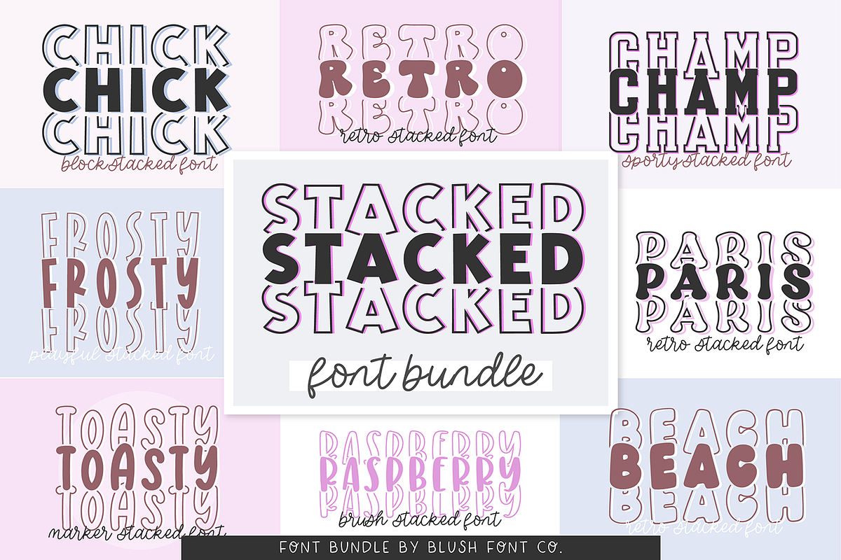 TRENDY STACKED FONT BUNDLE Free Download Free Download