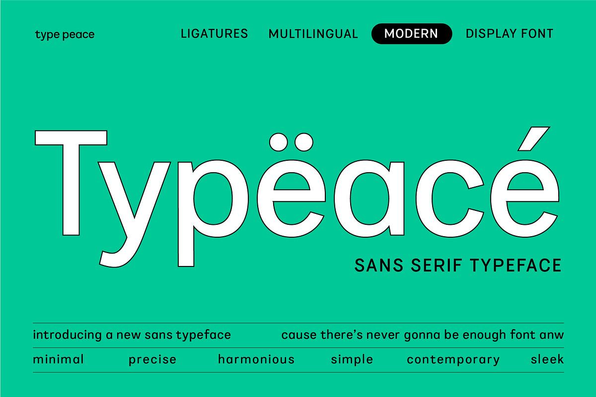 TYPEACE | Sans Serif Typeface Free Download Free Download