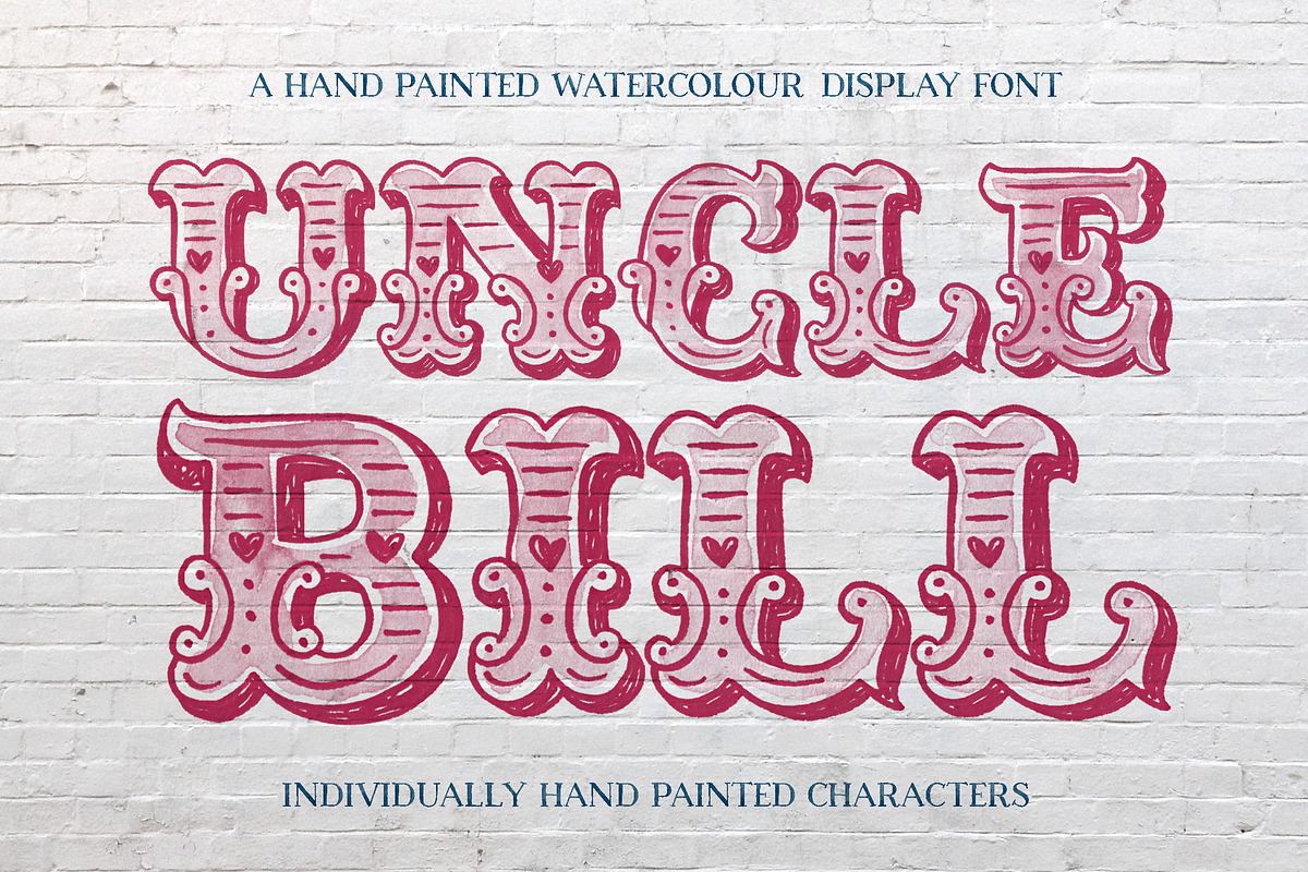 Uncle Bill Watercolour Display Font Free Download Free Download