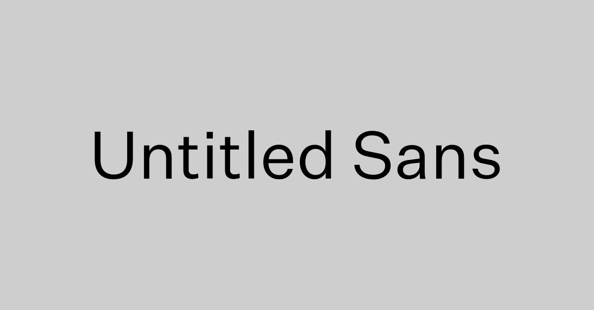 Untitled Sans Font Free Download