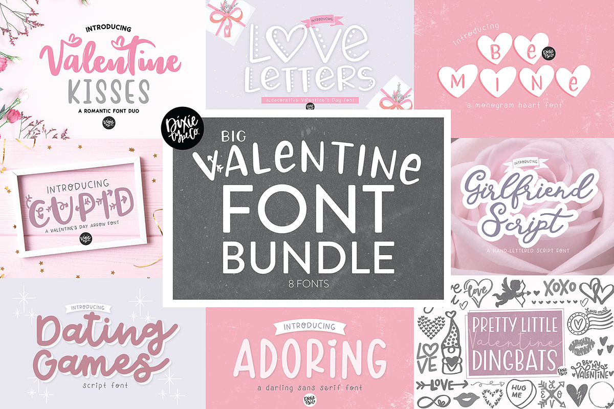 VALENTINE'S DAY Font Bundle Free Download Free Download