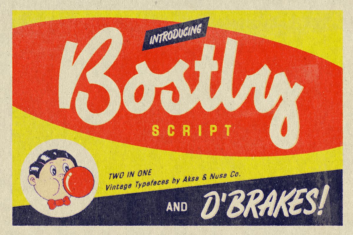 Vintage Fonts Bostly & D'brakes Free Download Free Download