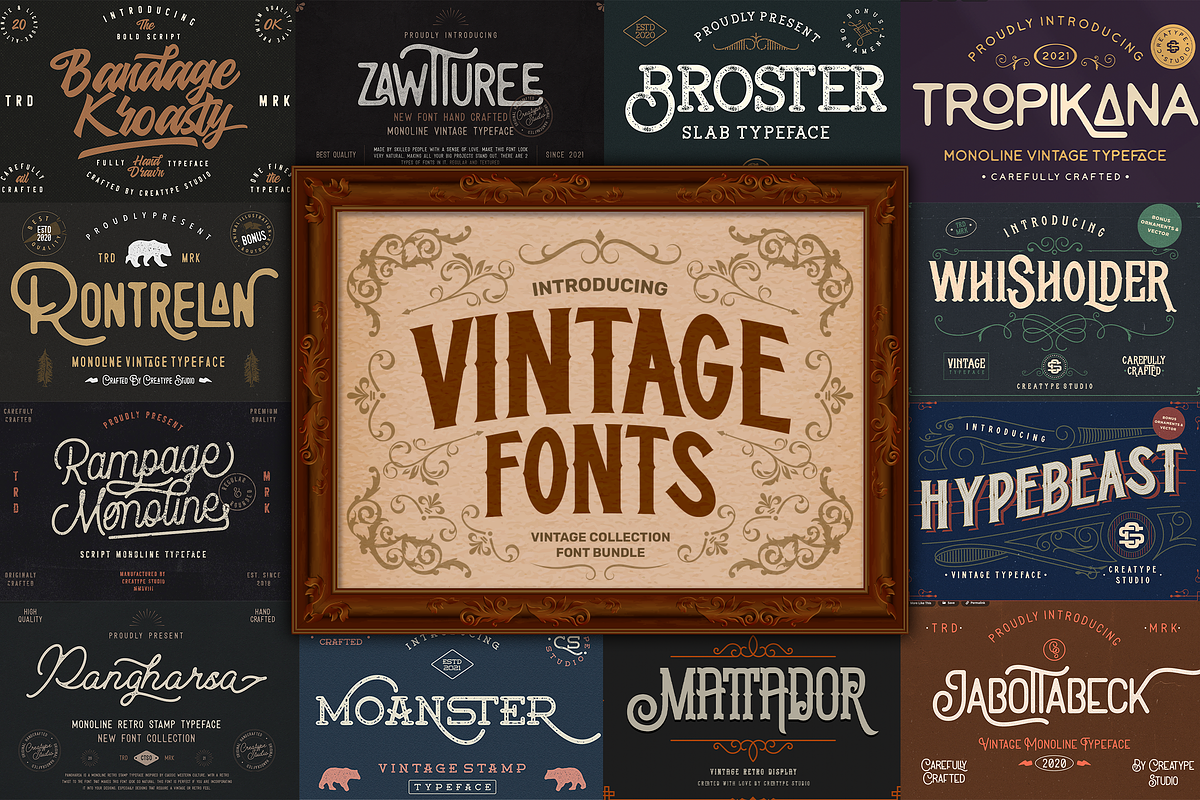 Vintage Fonts Bundle Free Download Free Download