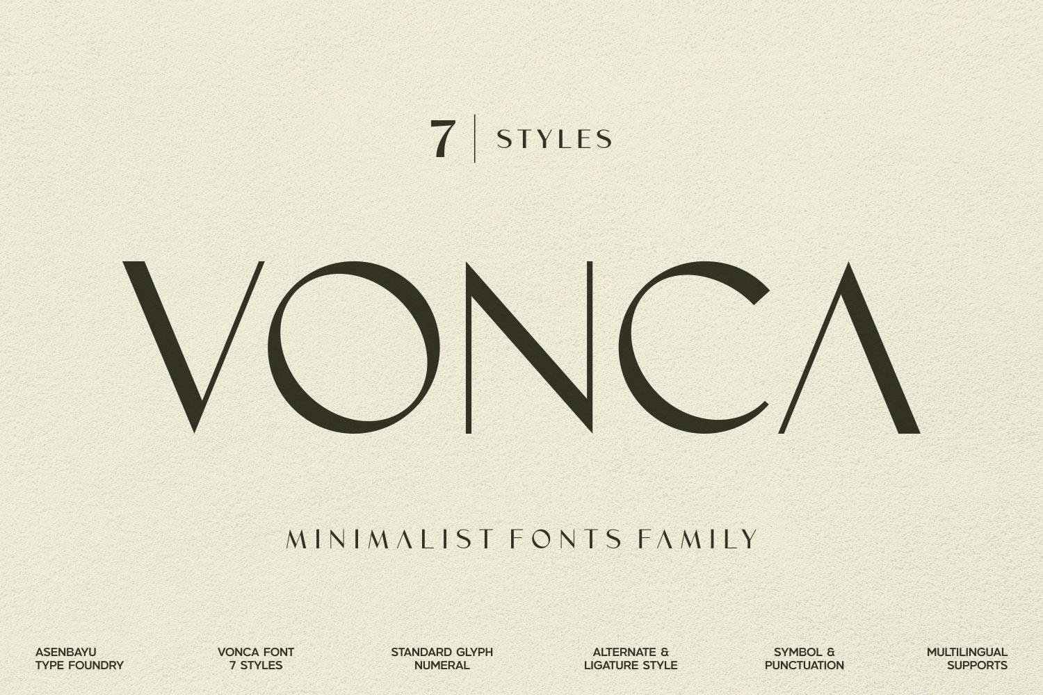 Vonca - Minimalist Font Family Free Download