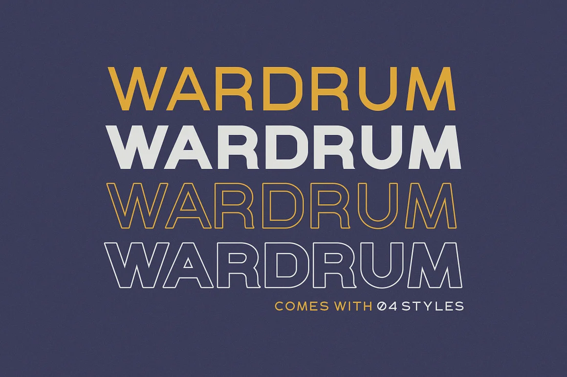WARDRUM - Expanded Sans Font