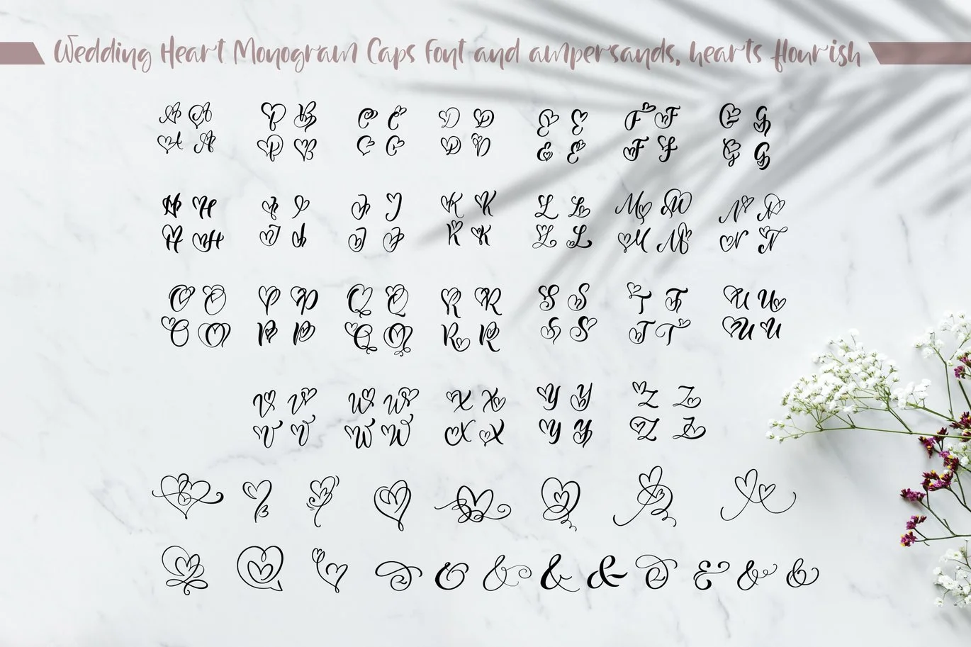 Wedding Heart Monogram Font