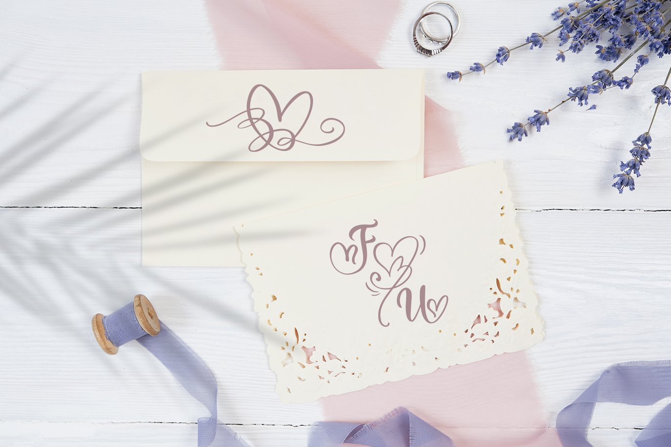 Wedding Heart Monogram Font Free Download