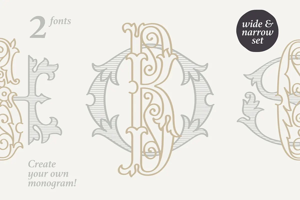 Wedding Monograms fonts set Free Download Free Download