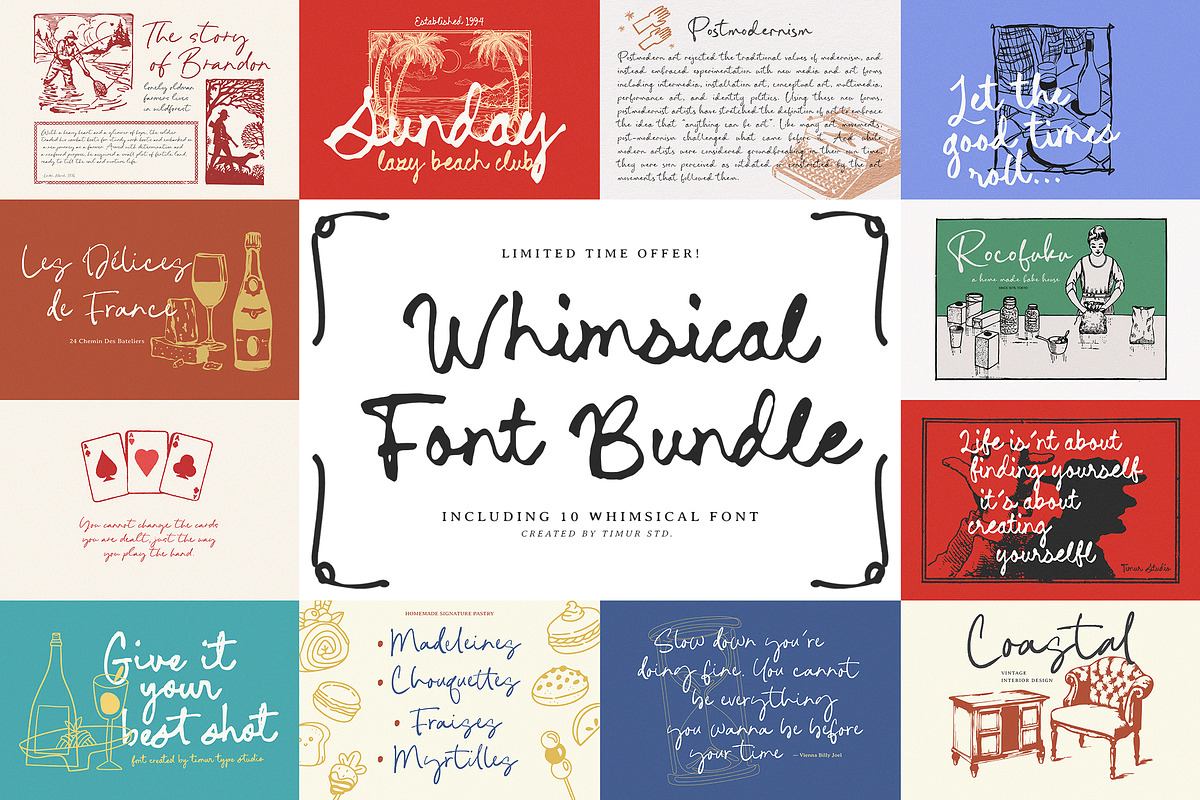 Whimsical Font Bundle - 10 Fonts Free Download Free Download