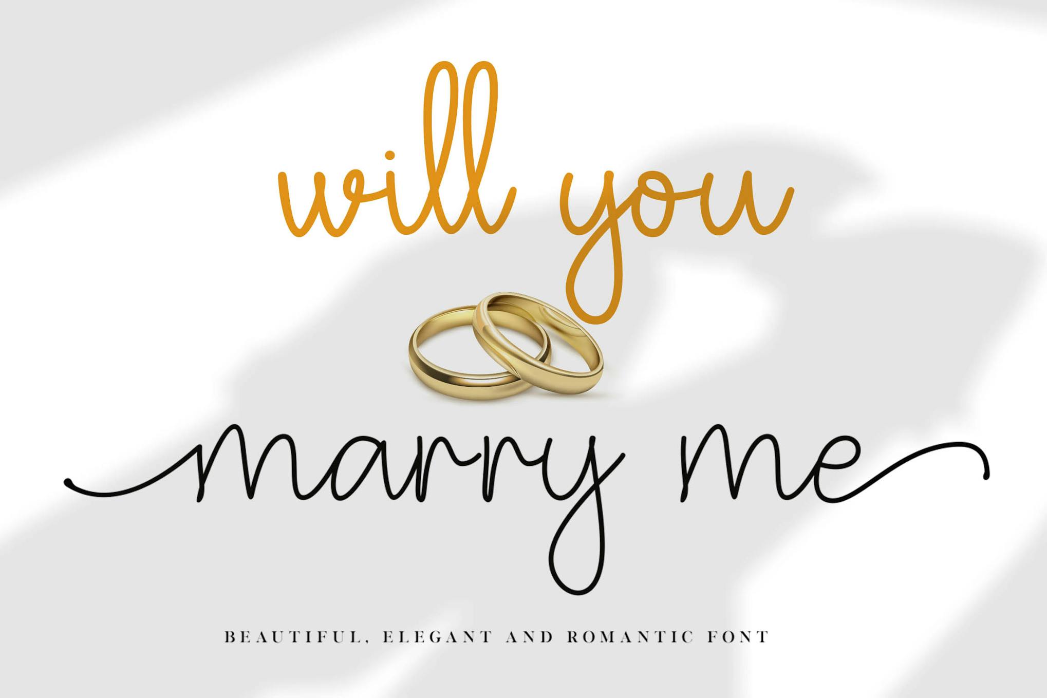 Will You Marry Me Wedding Font Free Download