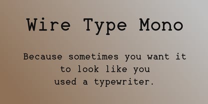 Wire Type Mono Font Free Download