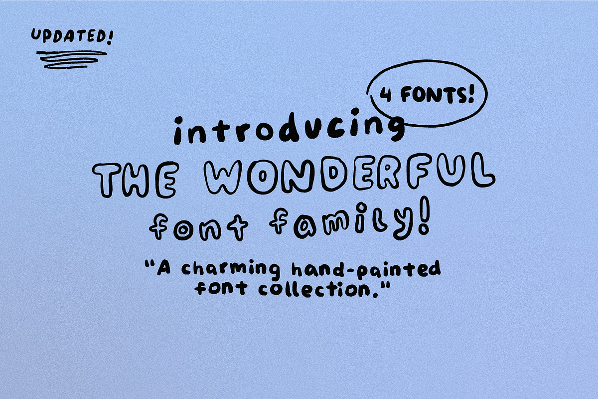 Wonderful! 4 Fonts! Handwriting Set! Free Download Free Download