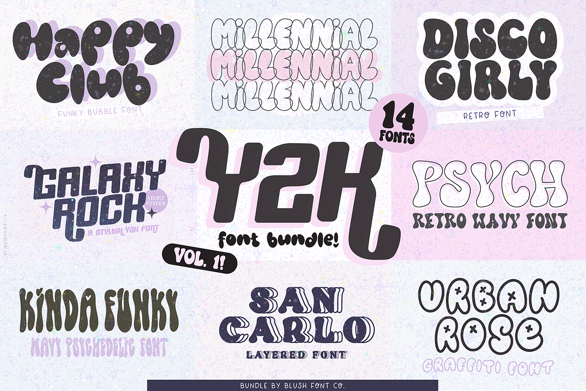 Y2K FONT BUNDLE-Stylish Retro Fonts Free Download Free Download