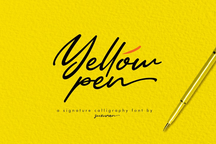 Yellow Pen Script Font Free Download