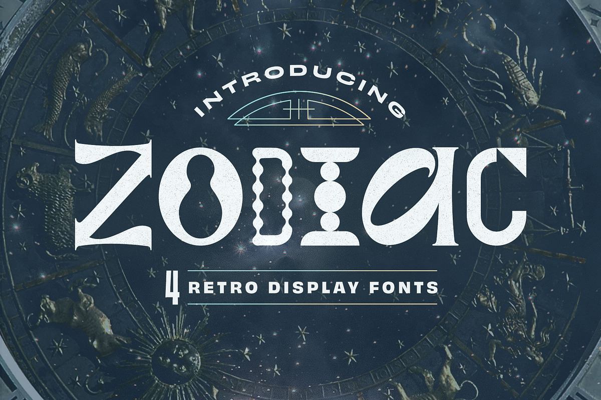 Zodiac - 4 Retro Display Fonts Free Download Free Download