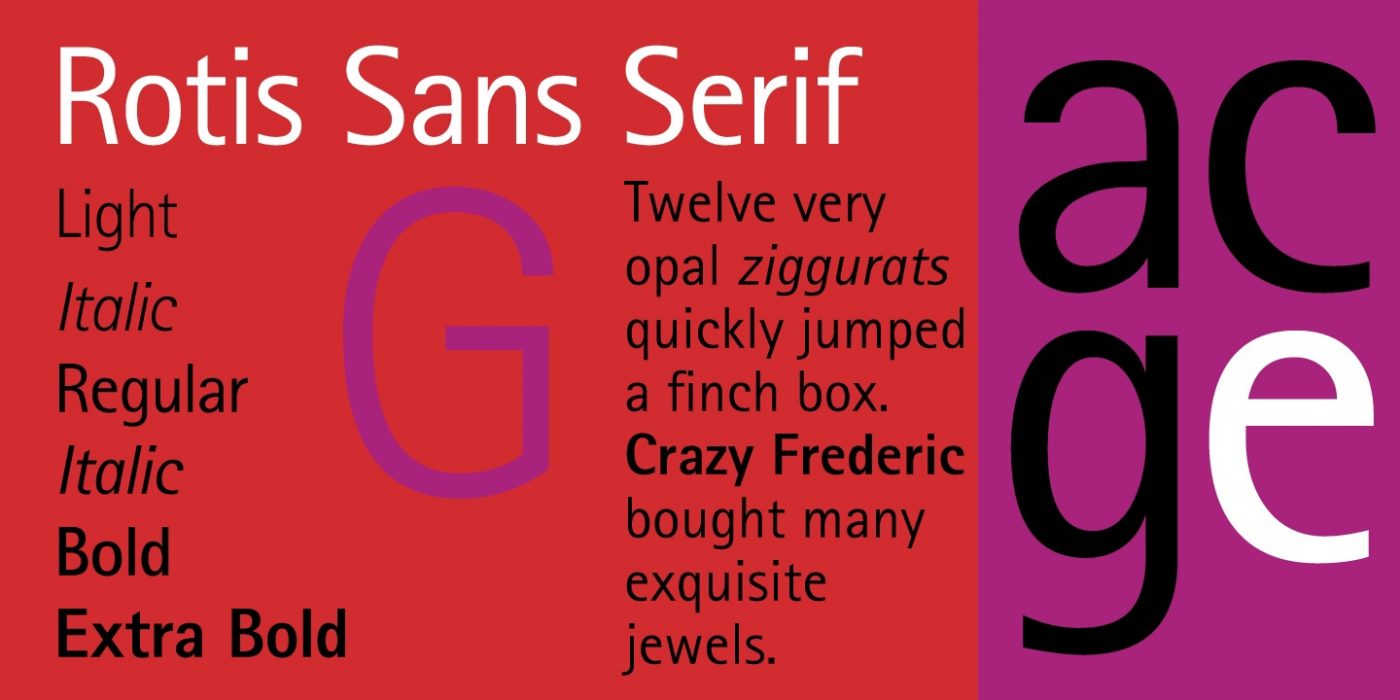 rotis sans serif font free download